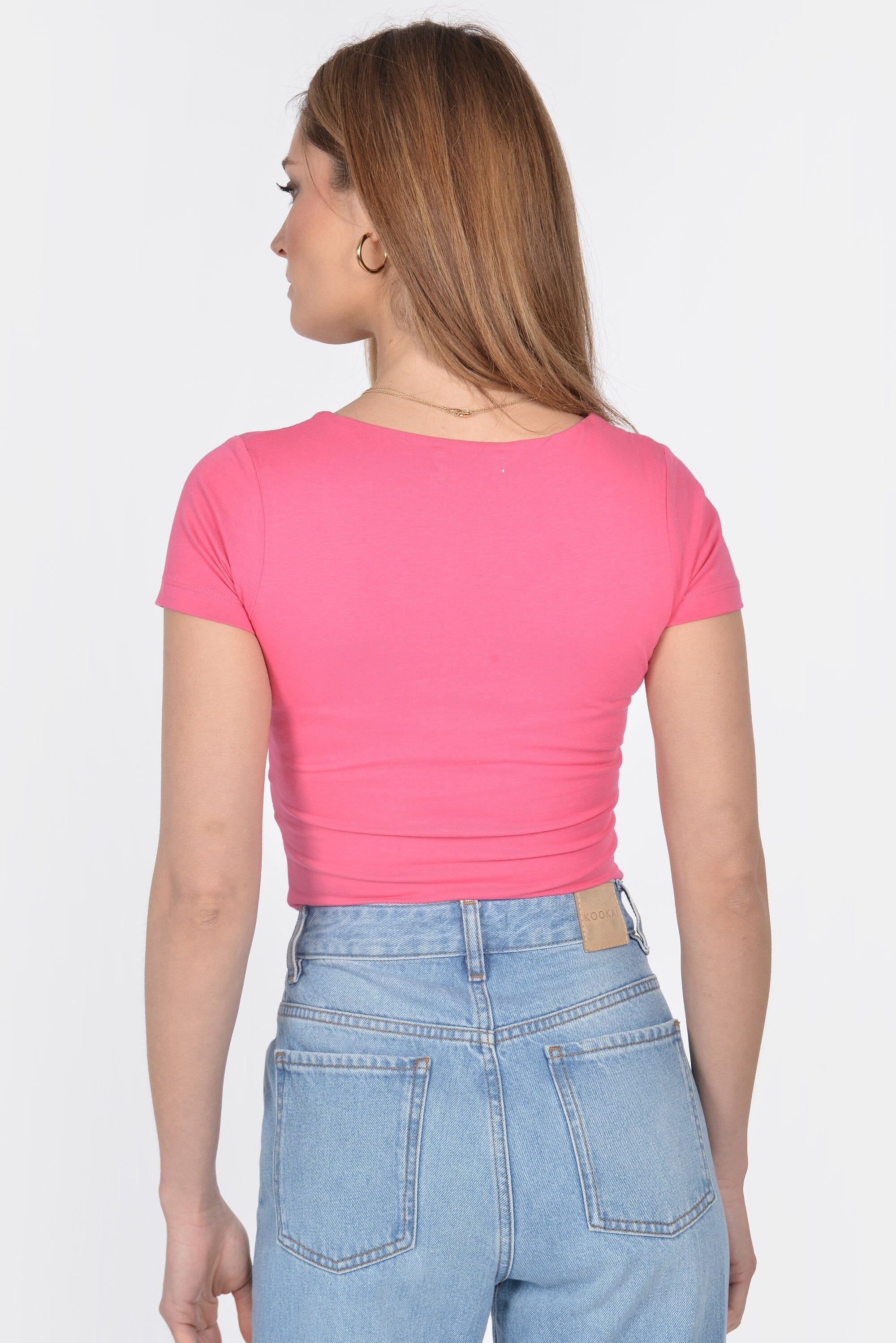 T-SHIRT V ARRONDI MATHILDA FUSHIA TEE SHIRT KOOKAI Mode Kookai