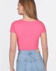 T-SHIRT V ARRONDI MATHILDA FUSHIA TEE SHIRT KOOKAI Mode Kookai