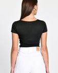 T-SHIRT V ARRONDI MATHILDA NOIR TEE SHIRT KOOKAI Mode Kookai