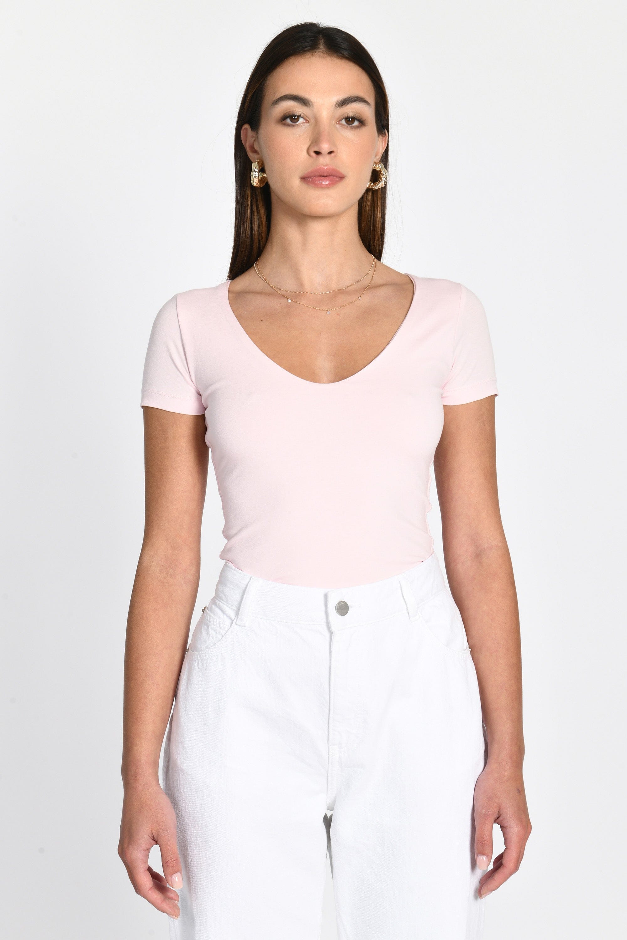 T-SHIRT V ARRONDI MATHILDA ROSE TEE SHIRT KOOKAI Mode Kookai