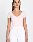 T-SHIRT V ARRONDI MATHILDA ROSE TEE SHIRT KOOKAI Mode Kookai