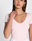 T-SHIRT V ARRONDI MATHILDA ROSE TEE SHIRT KOOKAI Mode Kookai