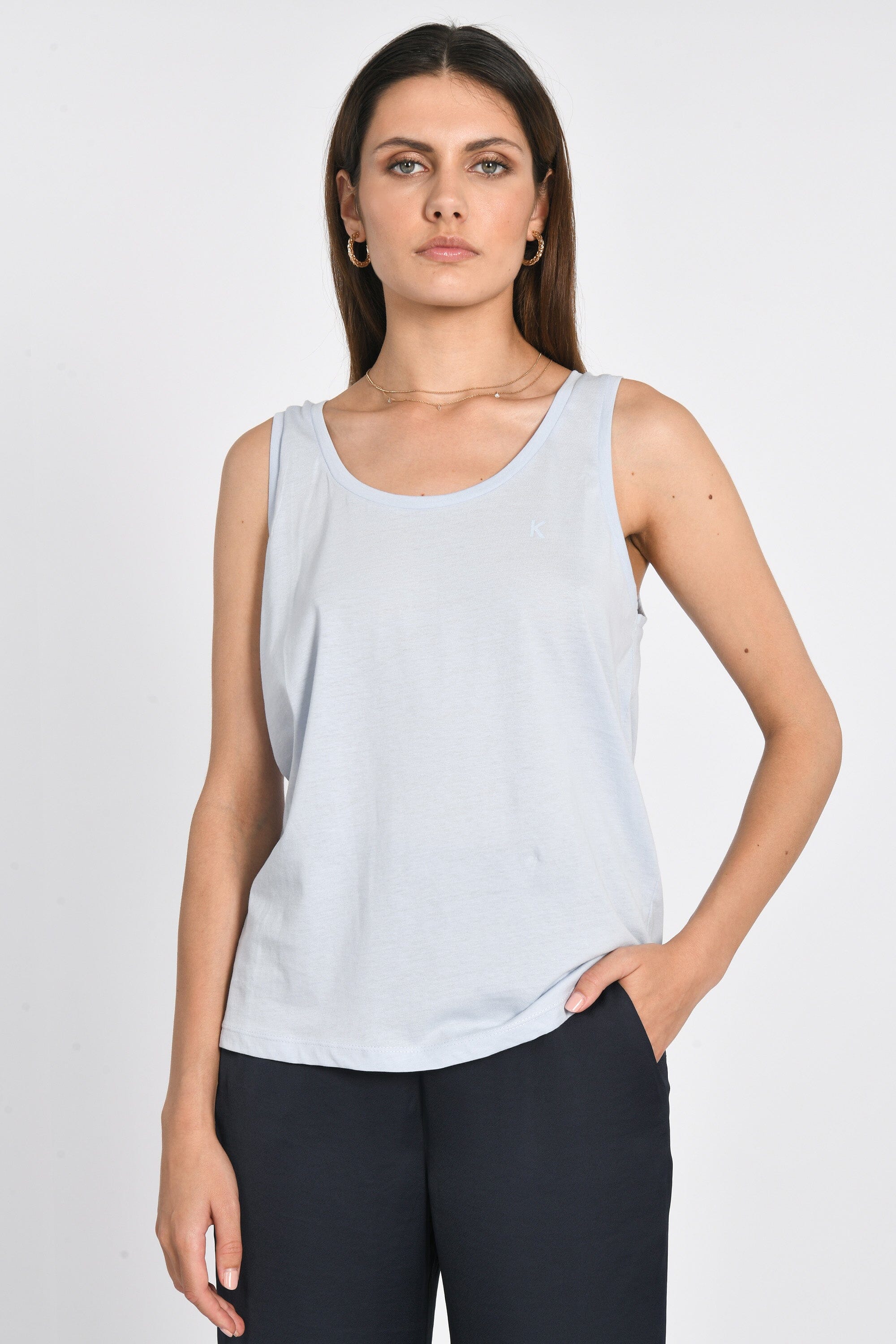 TANK TOP "K" MIA PRINCESS BLUE TEE SHIRT KOOKAI Mode Kookai