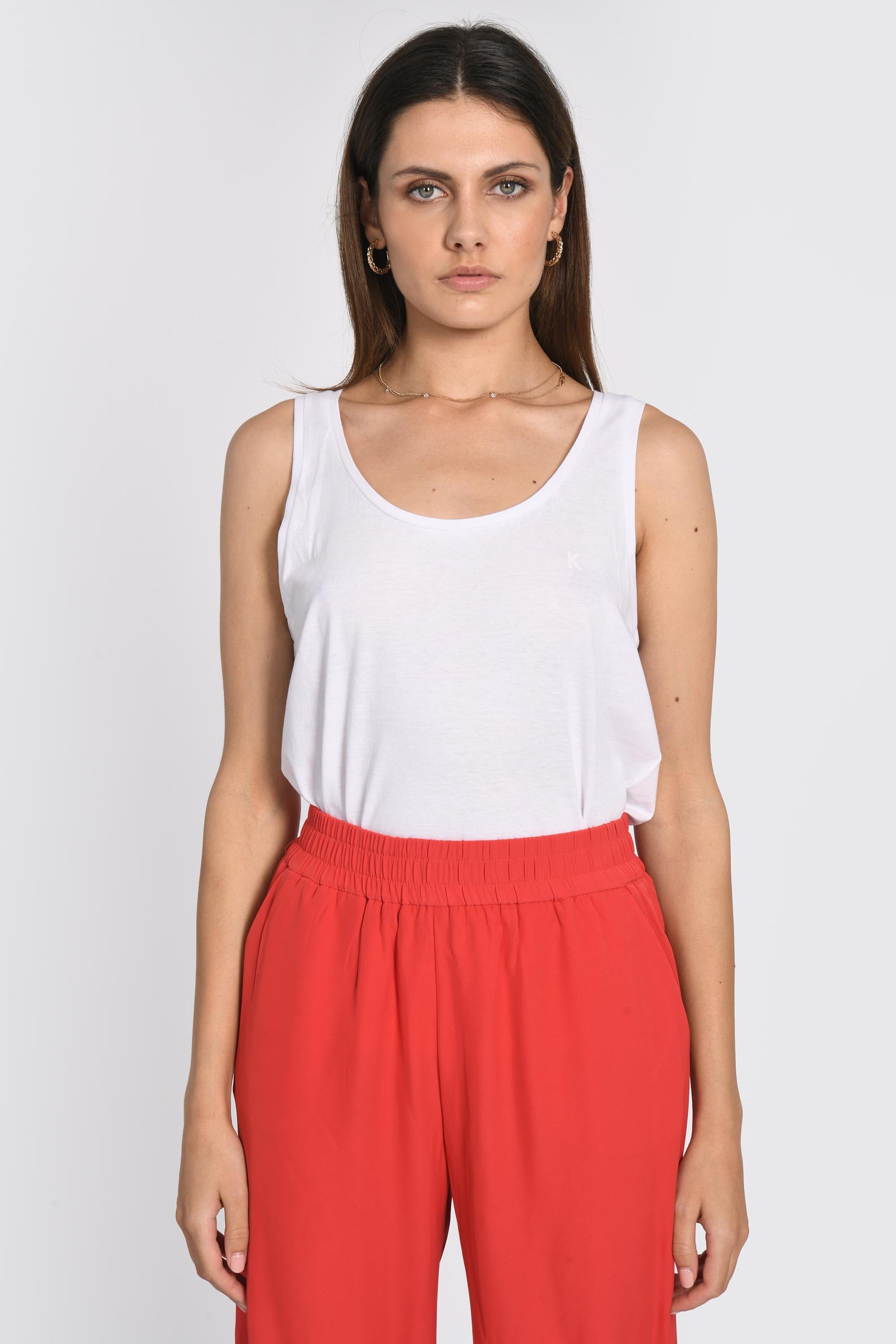 TANK TOP "K" MIA WHITE TEE SHIRT KOOKAI Mode Kookai