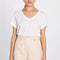 TEE COL V 100% LIN LOUISE BEIGE TEE SHIRT KOOKAI Mode Kookai