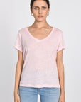 TEE COL V 100% LIN LOUISE ROSE TEE SHIRT KOOKAI Mode Kookai