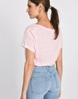 TEE COL V 100% LIN LOUISE ROSE TEE SHIRT KOOKAI Mode Kookai