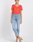 TEE COL V 100% LIN LOUISE STRAWBERRY TEE SHIRT KOOKAI Mode Kookai