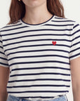 TEE MARINIÈRE - COEUR - ECRU/MARINE TEE SHIRT NEW KOOKAI Mode Kookai