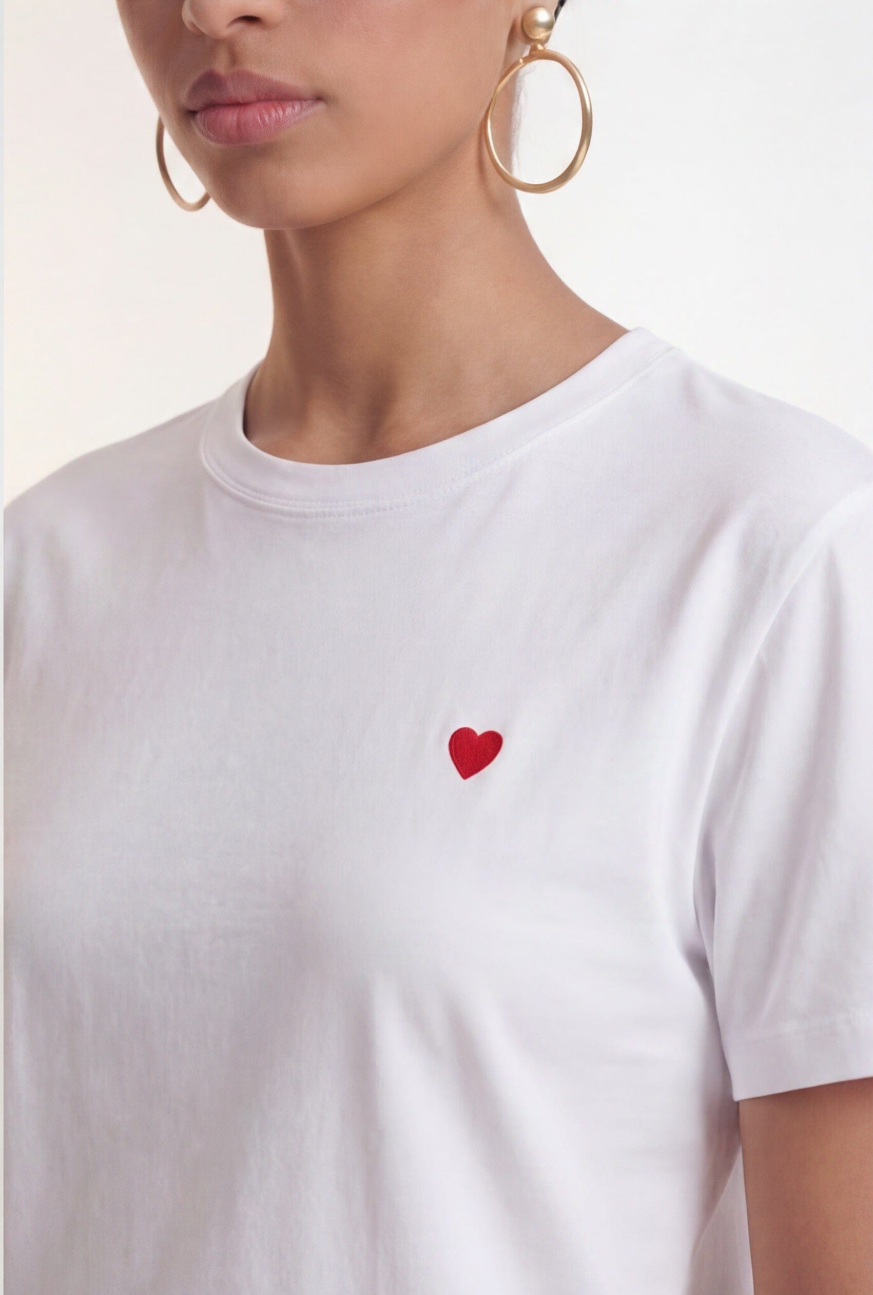 TEE-SHIRT 100% COTON - COEUR - BLANC TEE SHIRT NEW KOOKAI Mode Kookai