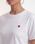 TEE-SHIRT 100% COTON - COEUR - BLANC TEE SHIRT NEW KOOKAI Mode Kookai