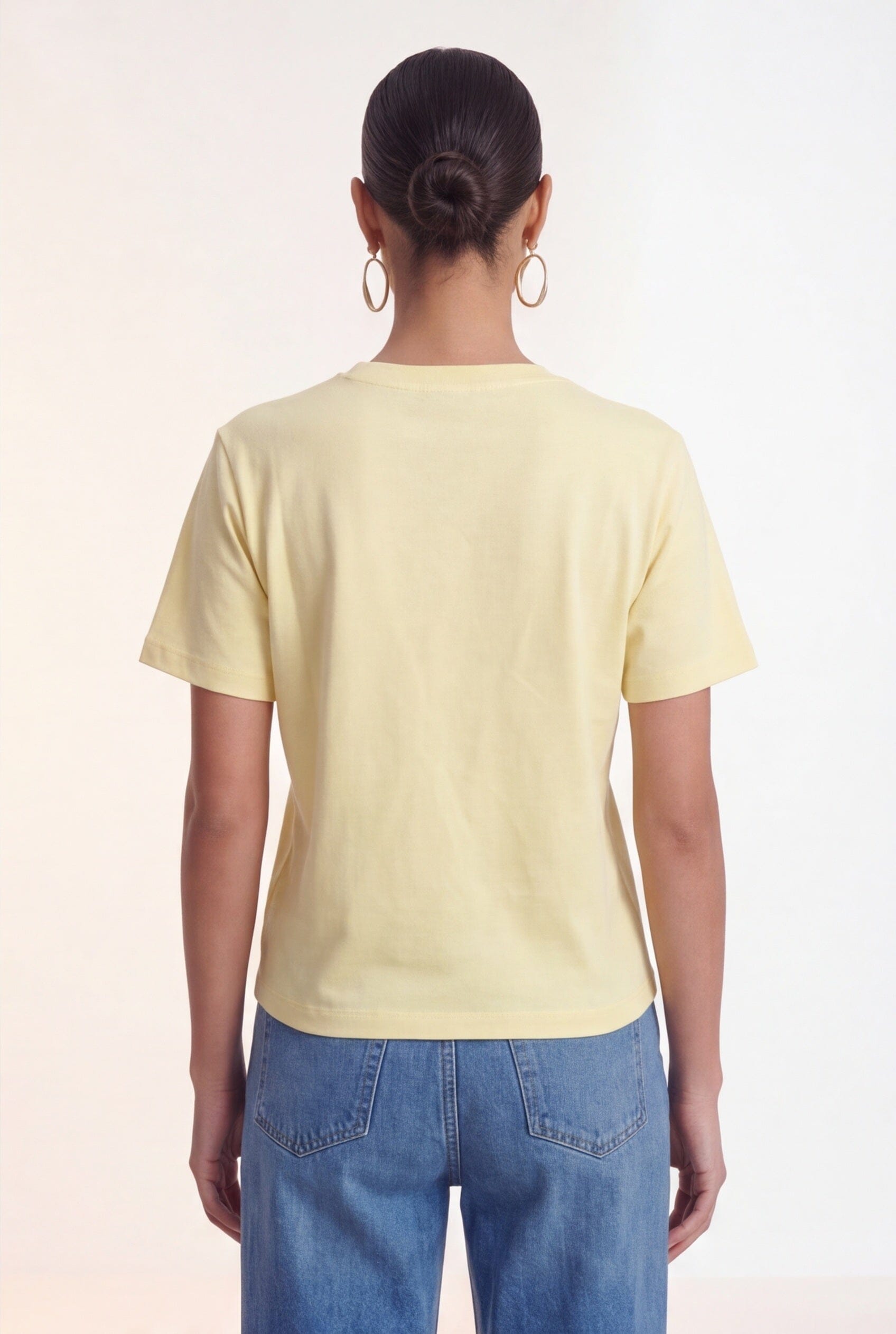 TEE-SHIRT 100% COTON - COEUR - JAUNE TEE SHIRT NEW KOOKAI Mode Kookai