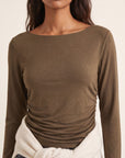 TEE-SHIRT ASYMETRIQUE - CLAREN - KHAKI TEE SHIRT NEW KOOKAI Mode Kookai