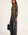 TEE-SHIRT ASYMETRIQUE - CLAREN - KHAKI TEE SHIRT NEW KOOKAI Mode Kookai