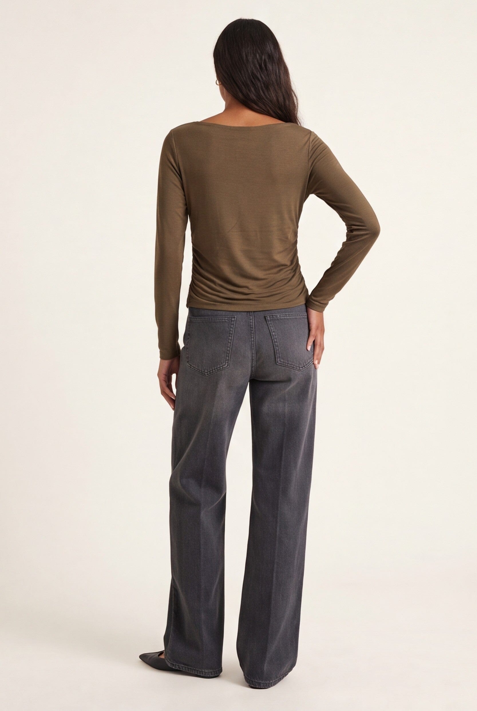 TEE-SHIRT ASYMETRIQUE - CLAREN - KHAKI TEE SHIRT NEW KOOKAI Mode Kookai