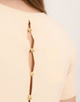 TEE SHIRT BOUTONS - AMBRE - CREME TEE SHIRT KOOKAI Mode Kookai