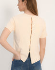 TEE SHIRT BOUTONS - AMBRE - CREME TEE SHIRT KOOKAI Mode Kookai