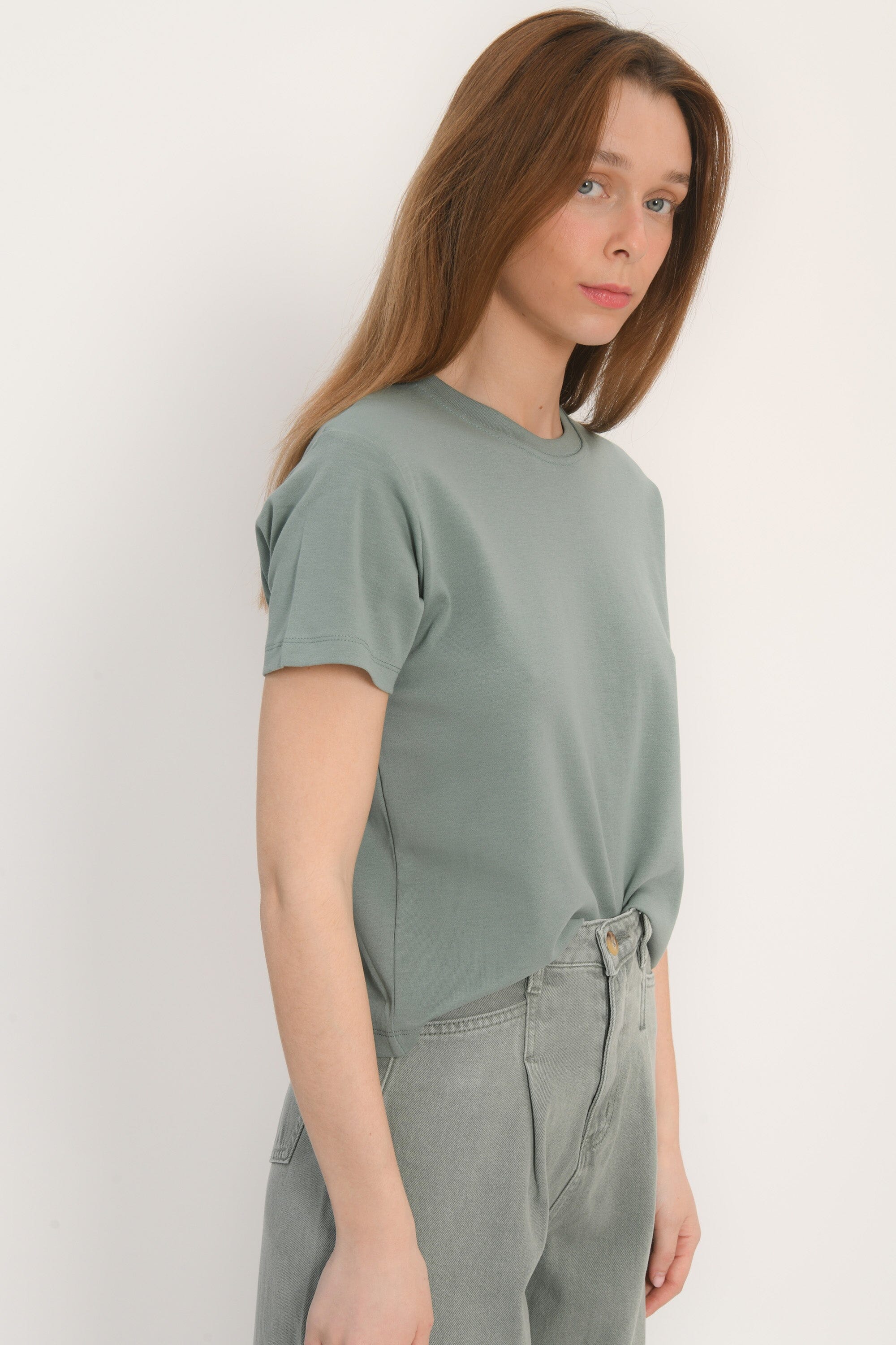 TEE SHIRT BOUTONS - AMBRE - SAUGE TEE SHIRT KOOKAI Mode Kookai