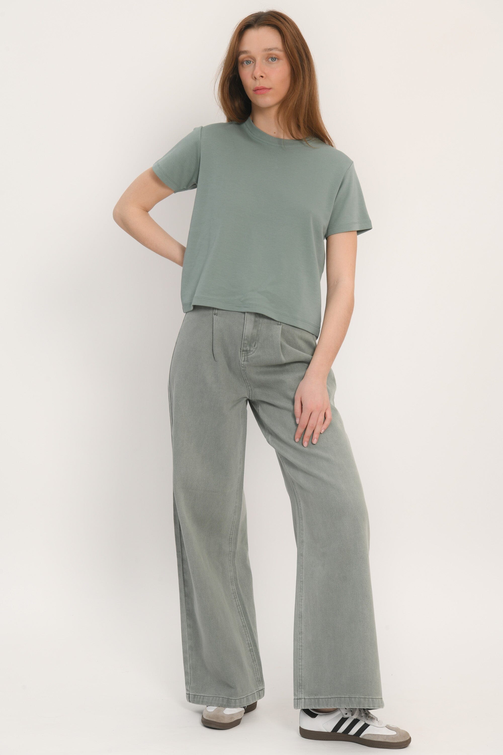 TEE SHIRT BOUTONS - AMBRE - SAUGE TEE SHIRT KOOKAI Mode Kookai