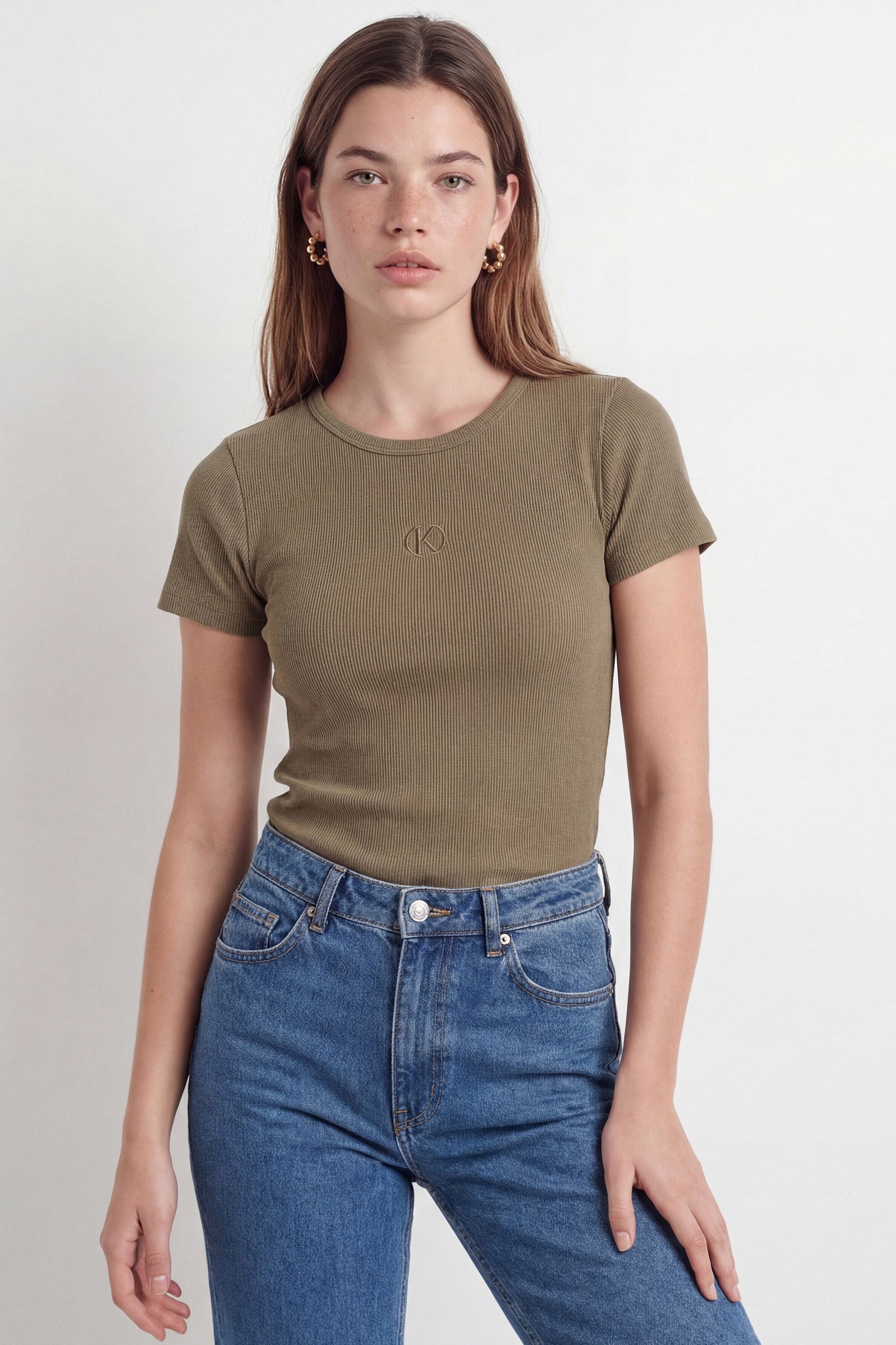 TEE SHIRT - CARISSA - OLIVE TEE SHIRT NEW KOOKAI Mode Kookai