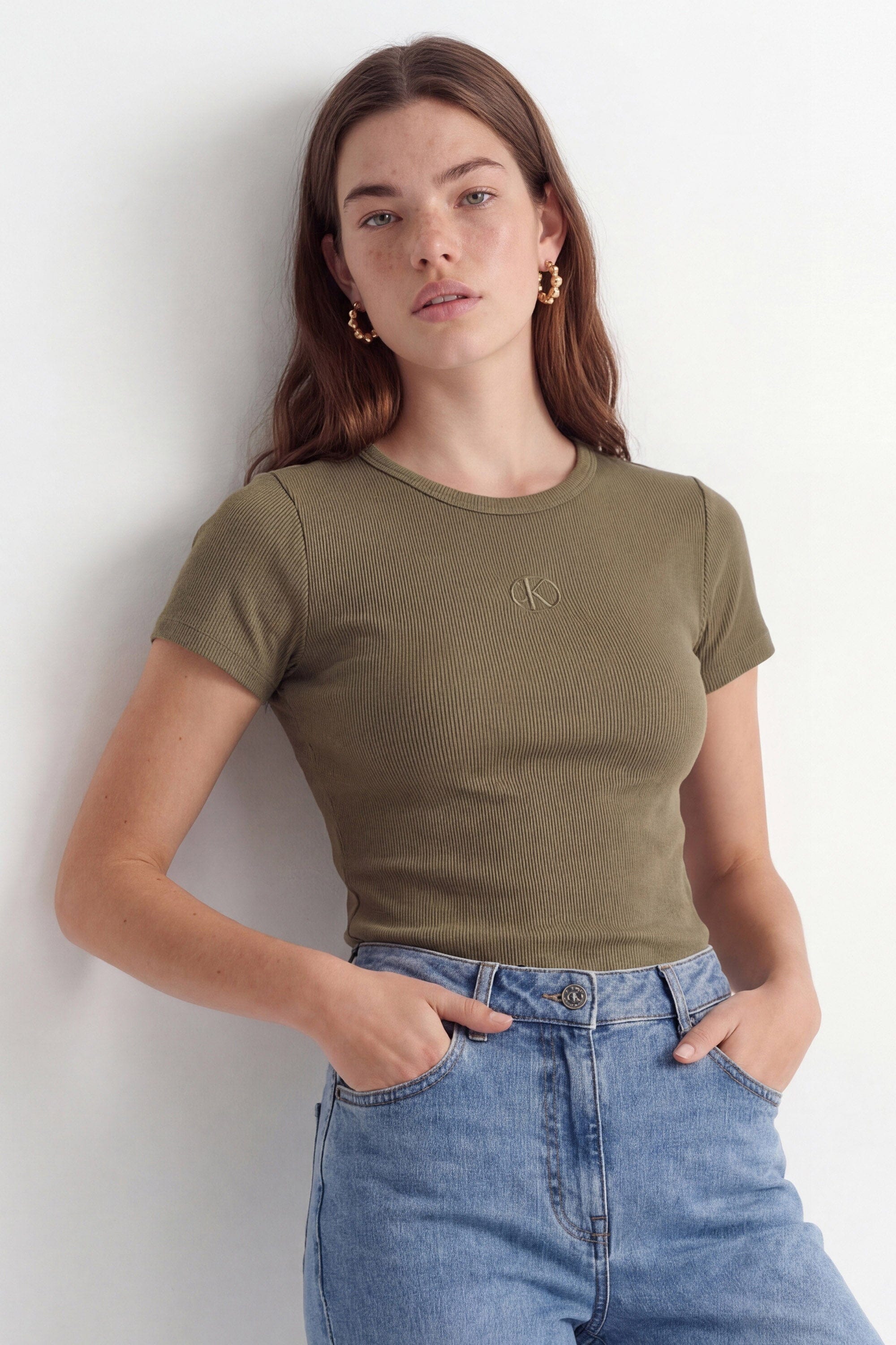 TEE SHIRT - CARISSA - OLIVE TEE SHIRT NEW KOOKAI Mode Kookai