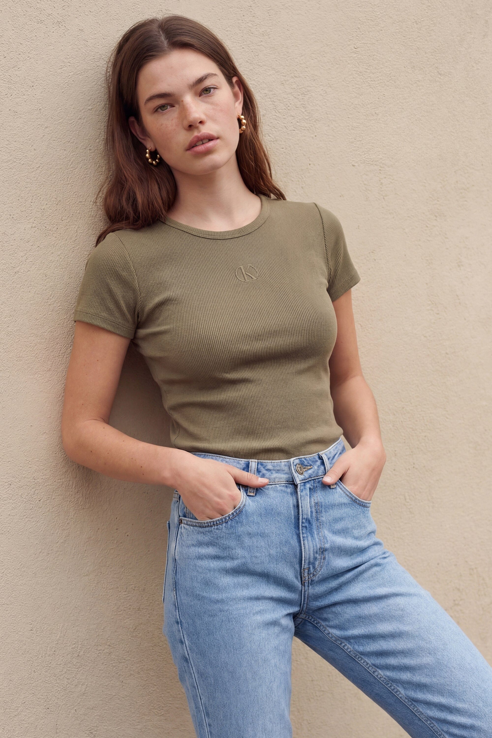 TEE SHIRT - CARISSA - OLIVE TEE SHIRT NEW KOOKAI Mode Kookai