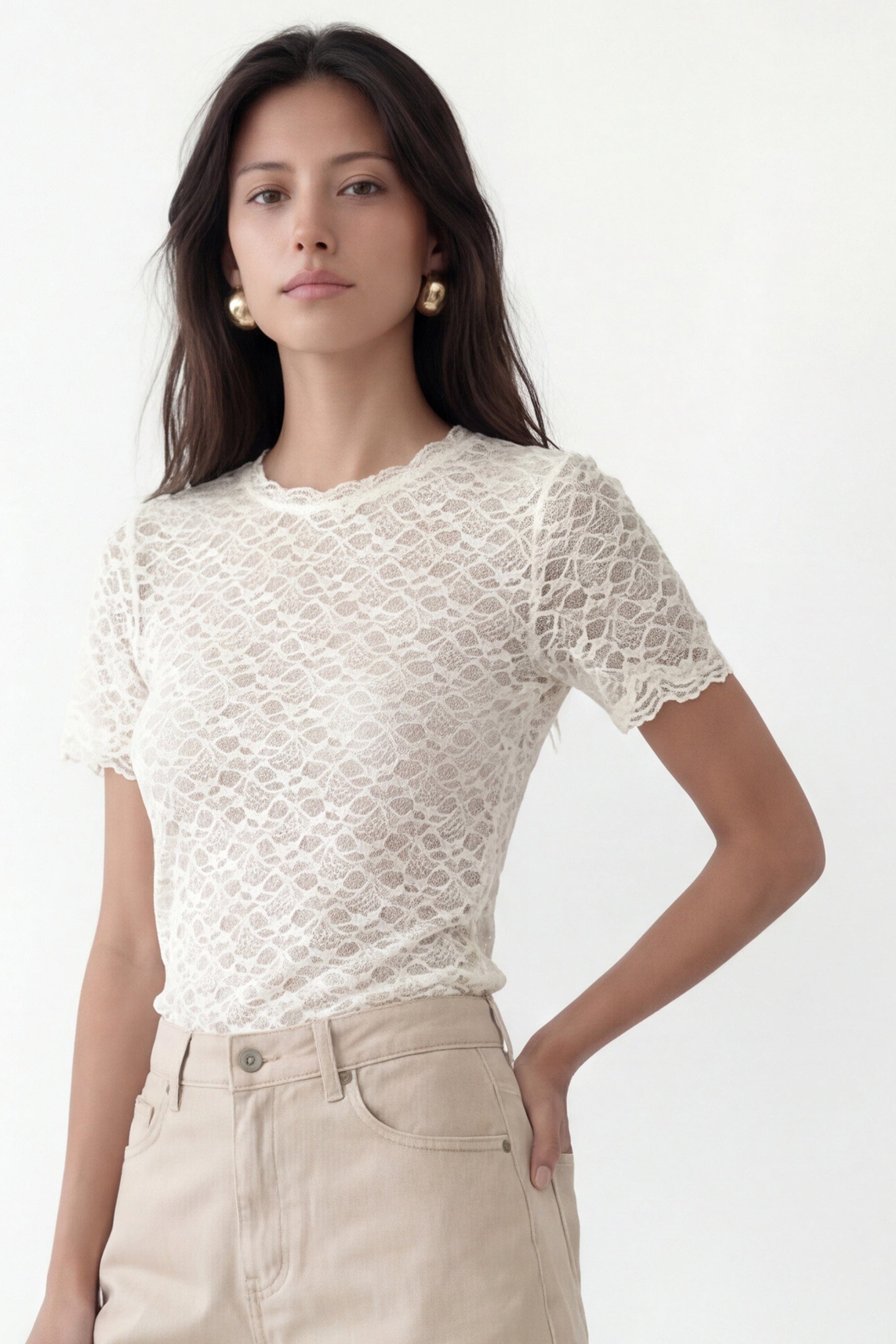 TEE SHIRT - CATE - ECRU TEE SHIRT NEW KOOKAI Mode Kookai