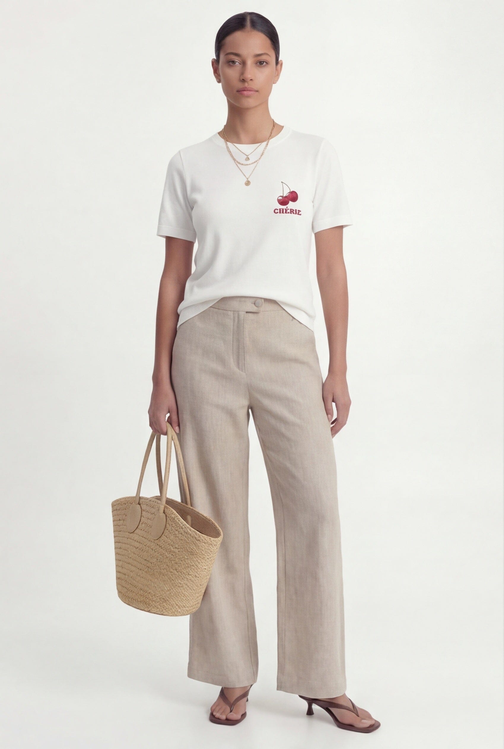 TEE-SHIRT - CHERIE - ECRU TEE SHIRT NEW KOOKAI Mode Kookai