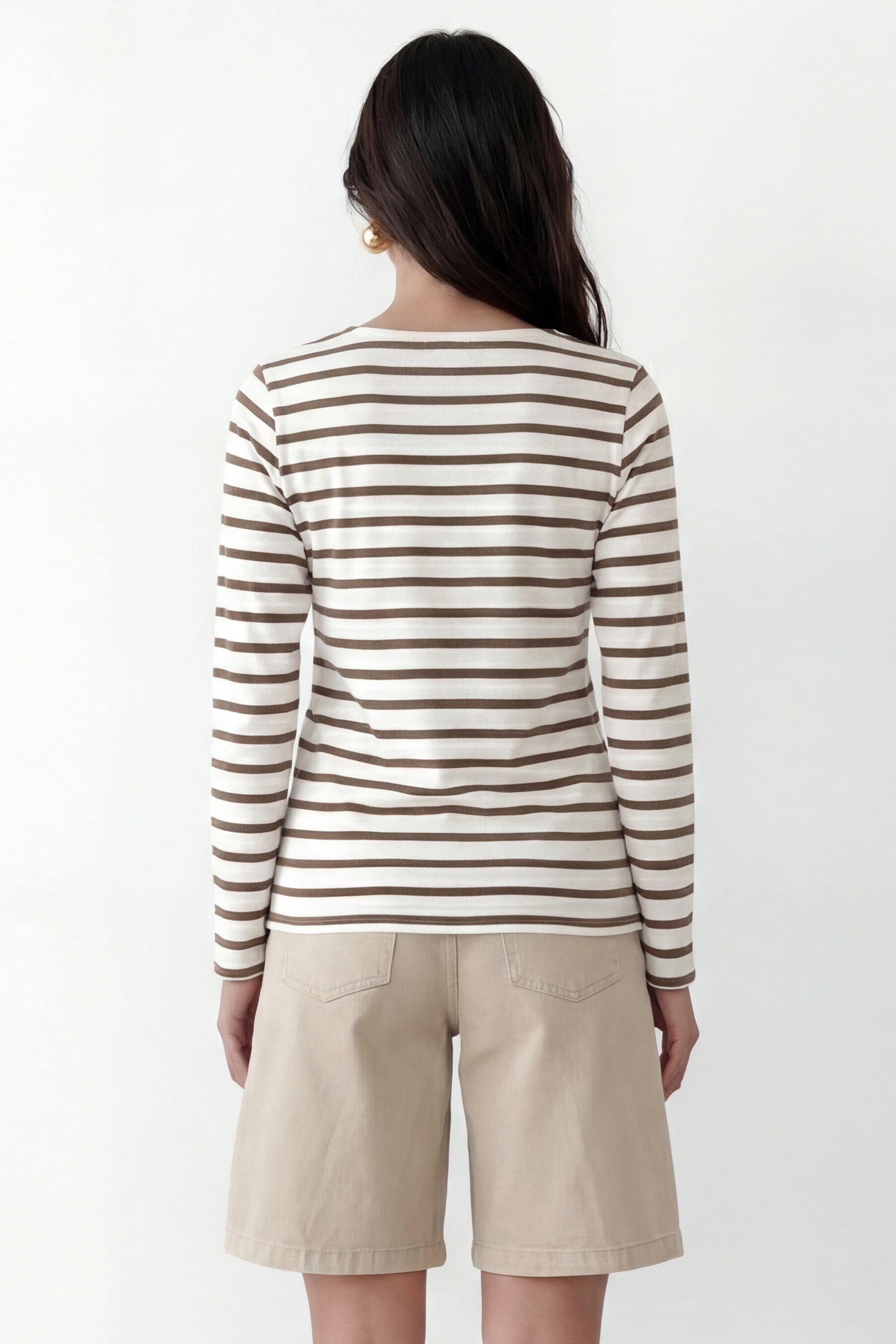 TEE SHIRT - COEUR MARINIERE - ECRU/CANNELLE TEE SHIRT NEW KOOKAI Mode Kookai