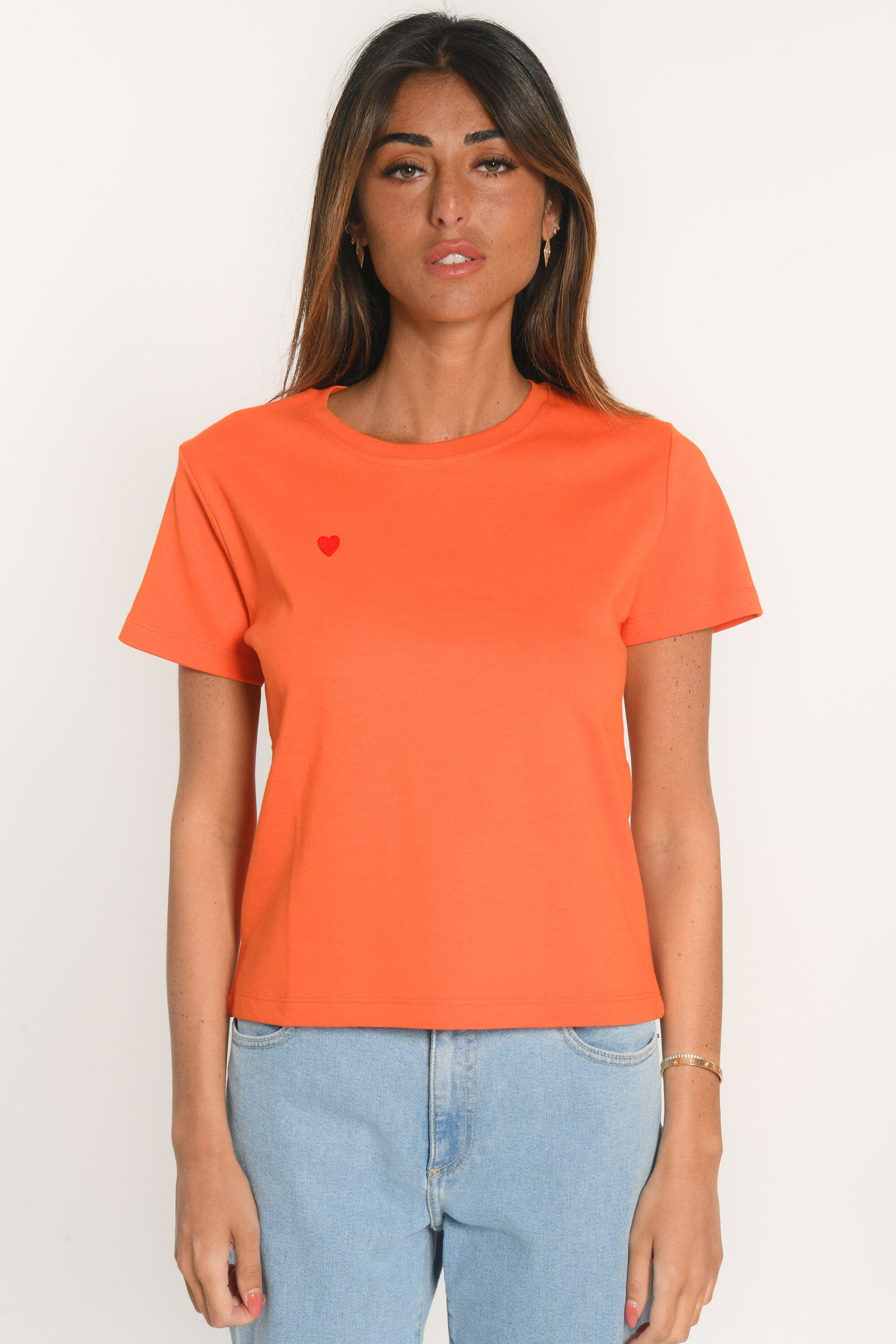 TEE SHIRT - COEUR - ORANGE TEE SHIRT KOOKAI Mode Kookai