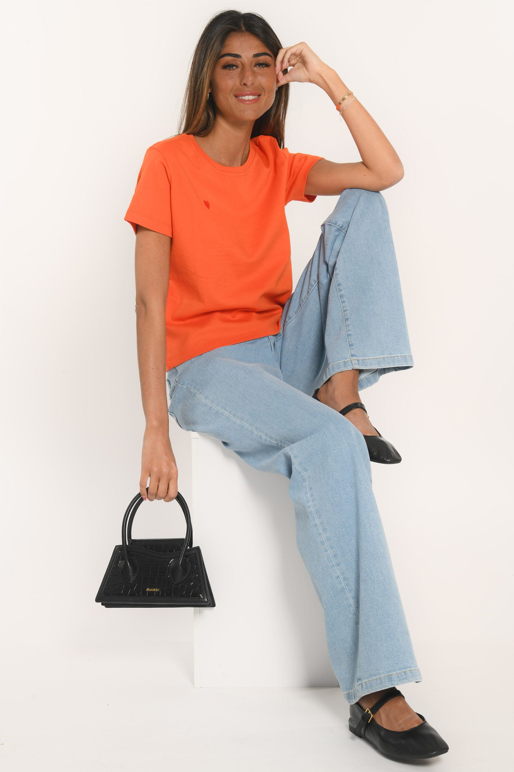 TEE SHIRT - COEUR - ORANGE TEE SHIRT KOOKAI Mode Kookai