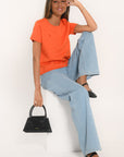 TEE SHIRT - COEUR - ORANGE TEE SHIRT KOOKAI Mode Kookai