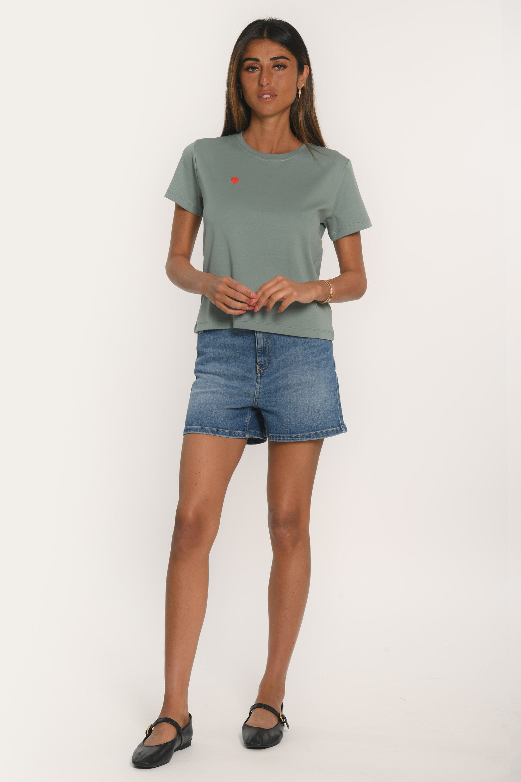 TEE SHIRT - COEUR - SAUGE TEE SHIRT KOOKAI Mode Kookai