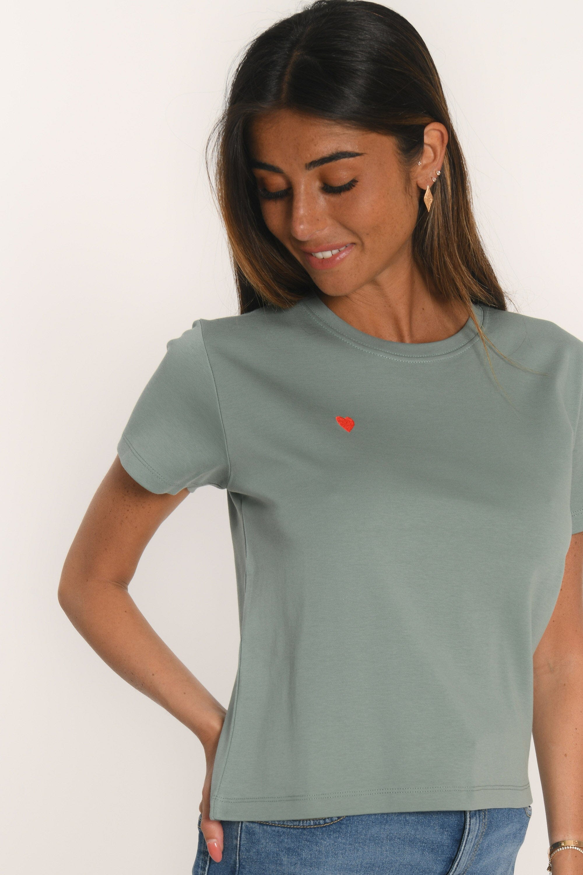 TEE SHIRT - COEUR - SAUGE TEE SHIRT KOOKAI Mode Kookai
