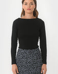 TEE-SHIRT COL BATEAU - BELONI - NOIR TEE SHIRT NEW KOOKAI Mode Kookai