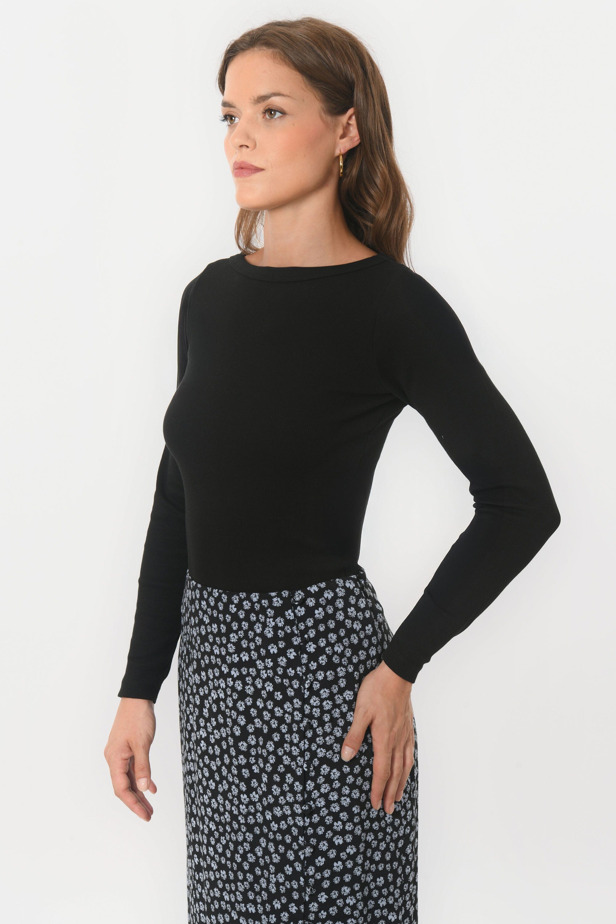 TEE-SHIRT COL BATEAU - BELONI - NOIR TEE SHIRT NEW KOOKAI Mode Kookai