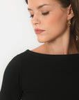 TEE-SHIRT COL BATEAU - BELONI - NOIR TEE SHIRT NEW KOOKAI Mode Kookai