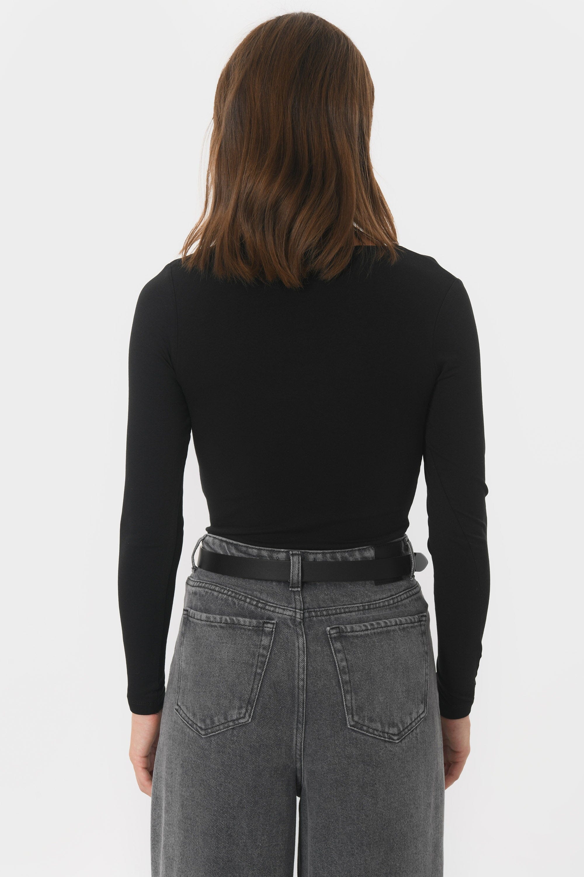 TEE-SHIRT COL CARRE - CLEMENTINE - NOIR TEE SHIRT KOOKAI Mode Kookai