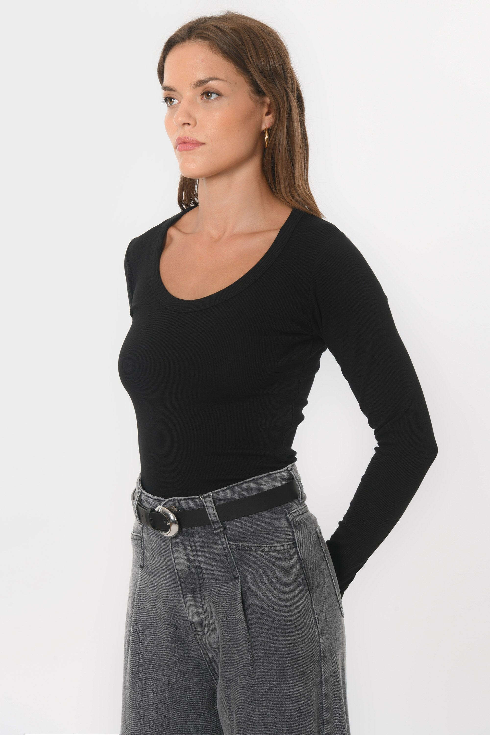TEE-SHIRT COL ROND - BELONI - NOIR TEE SHIRT NEW KOOKAI Mode Kookai