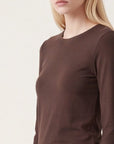 TEE-SHIRT COL ROND - CURT - BRUN TEE SHIRT KOOKAI Mode Kookai