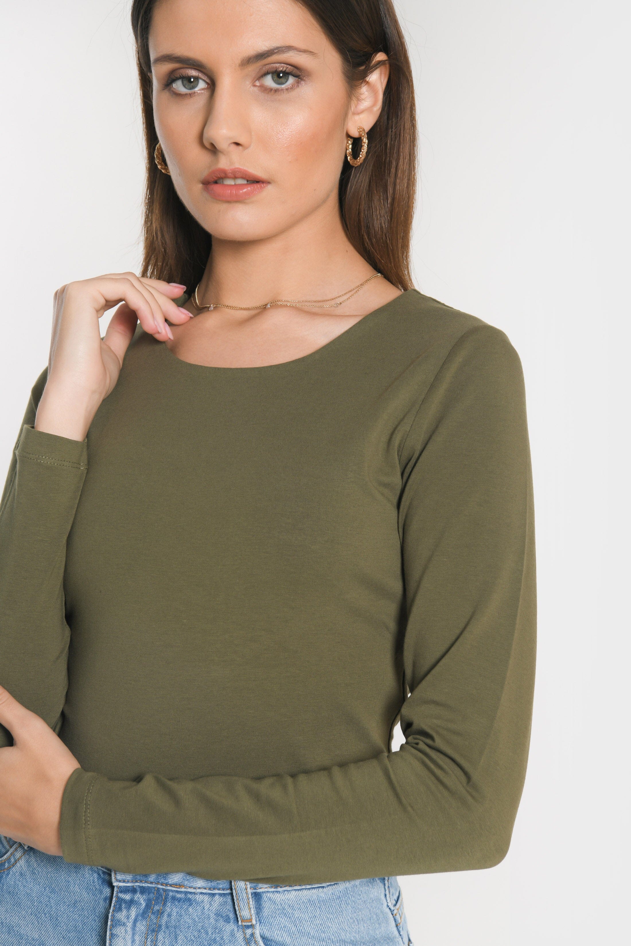 TEE SHIRT COL ROND CURT KAKI TEE SHIRT KOOKAI Mode Kookai