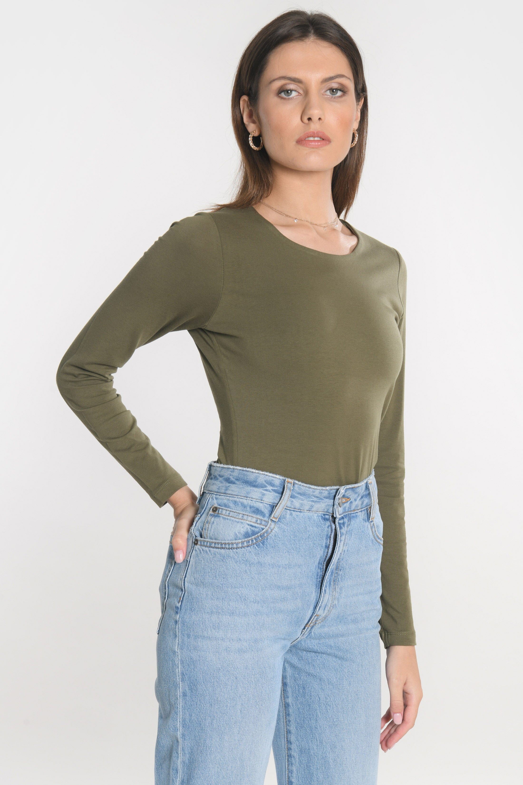 TEE SHIRT COL ROND CURT KAKI TEE SHIRT KOOKAI Mode Kookai