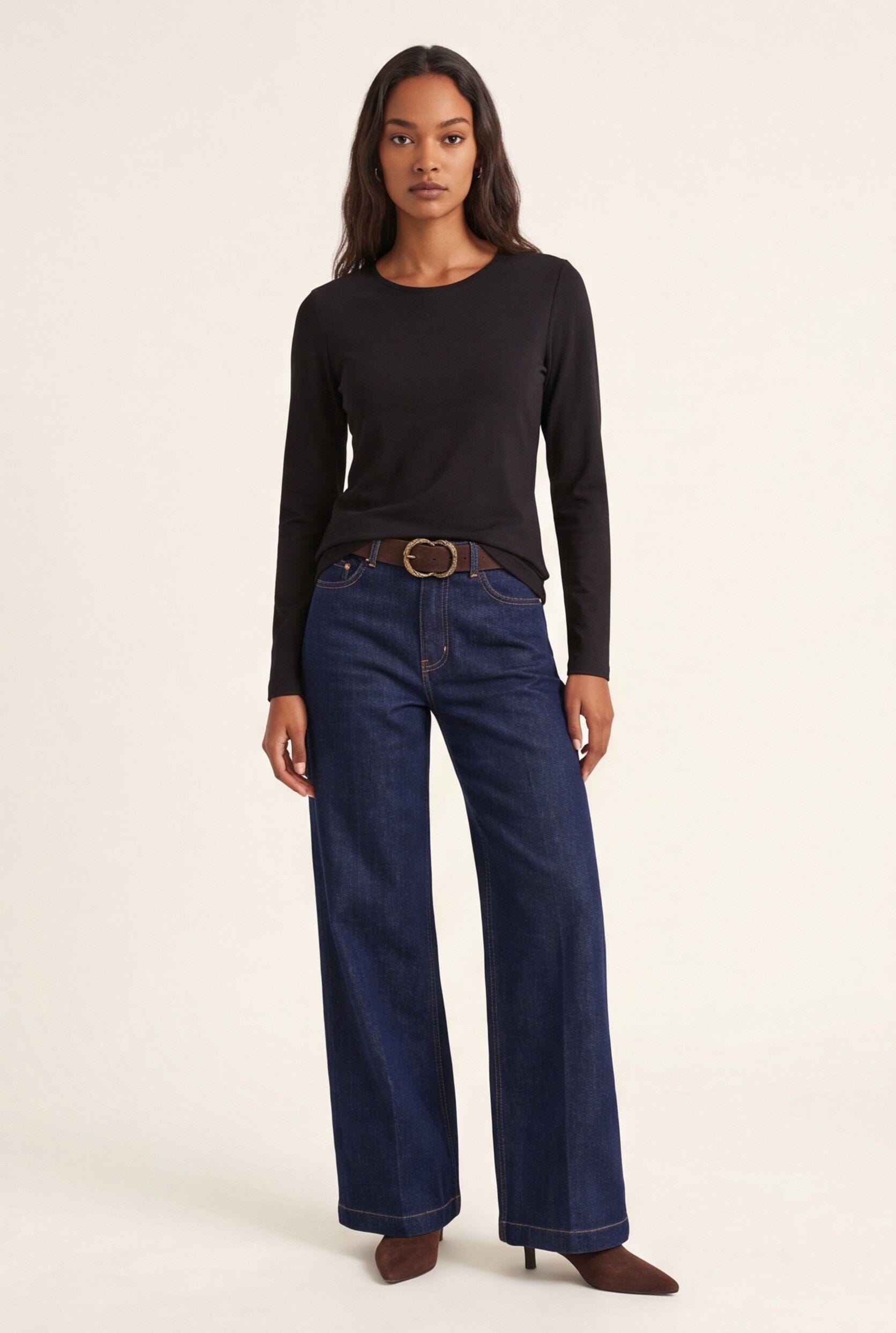 TEE-SHIRT COL ROND - CURT - NOIR TEE SHIRT KOOKAI Mode Kookai