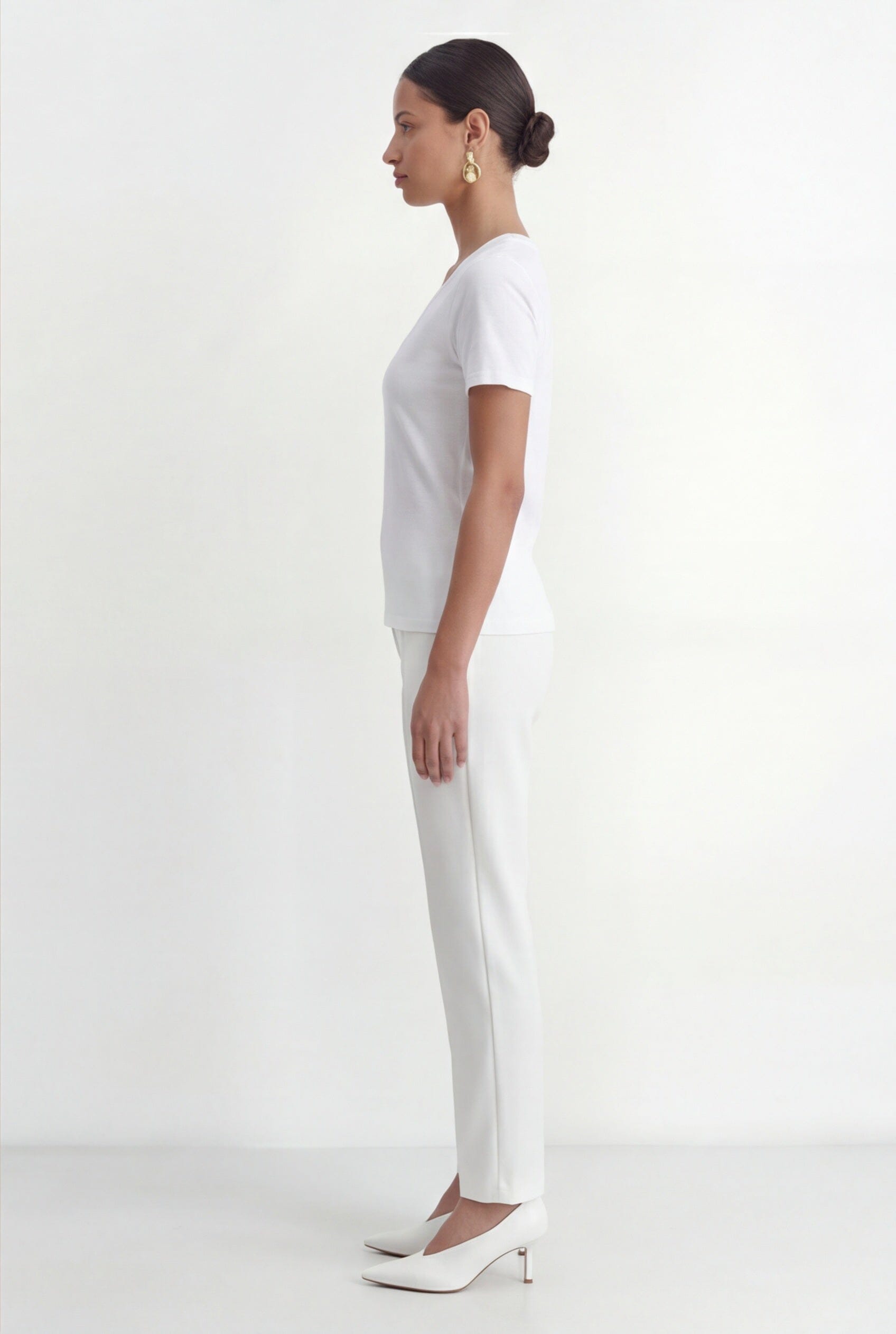TEE-SHIRT COL V- COLE - BLANC TEE SHIRT NEW KOOKAI Mode Kookai