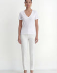 TEE-SHIRT COL V- COLE - BLANC TEE SHIRT NEW KOOKAI Mode Kookai