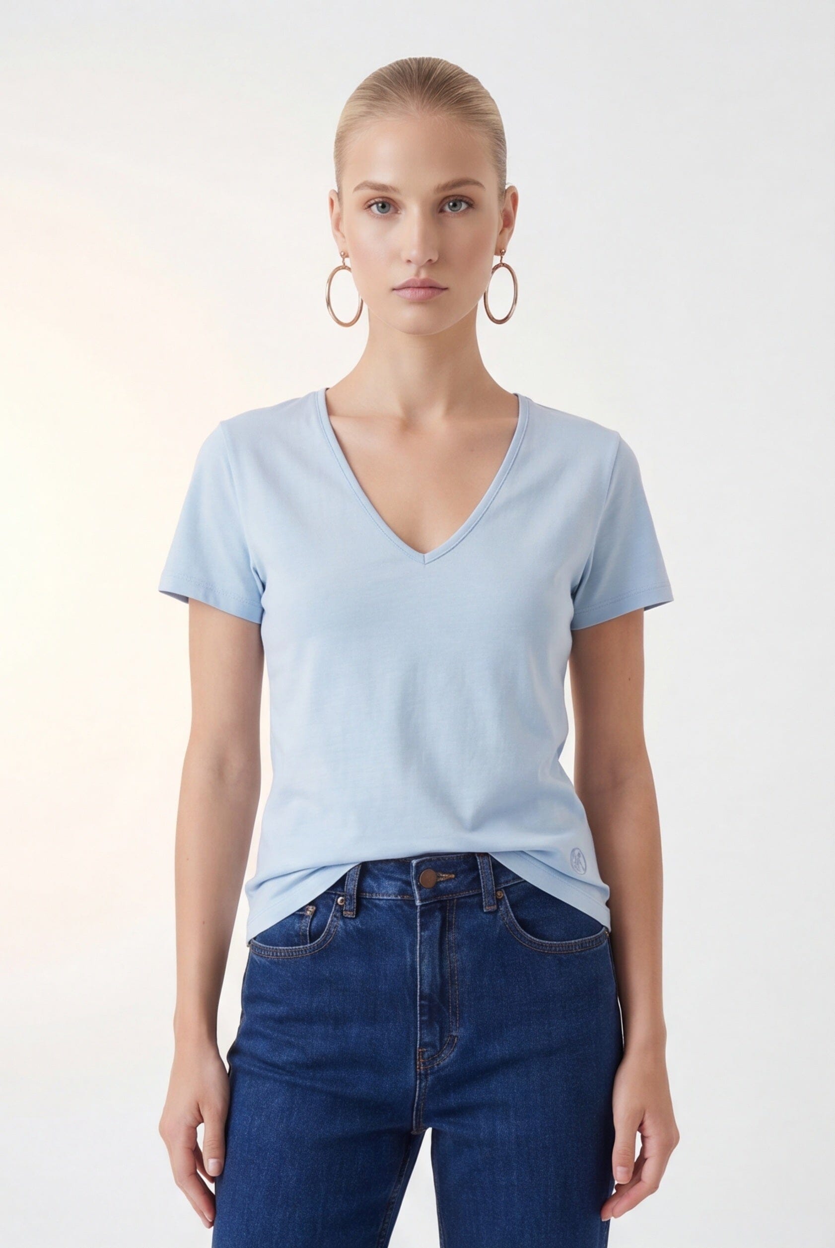 TEE-SHIRT COL V - COLE - BRUME TEE SHIRT NEW KOOKAI Mode Kookai