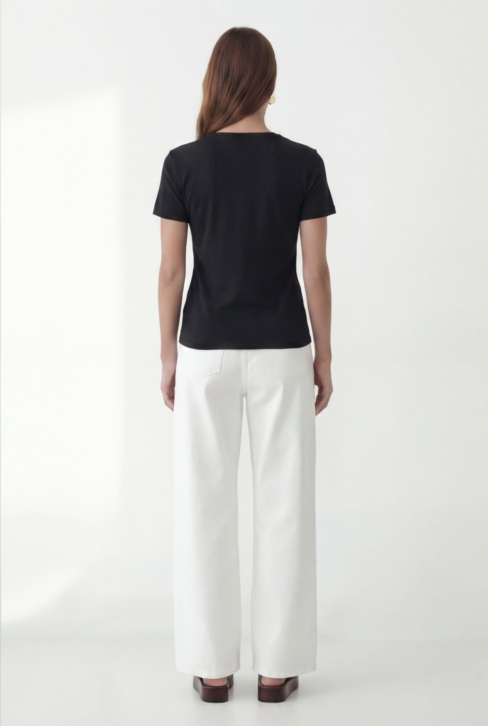 TEE-SHIRT COL V - COLE - NOIR TEE SHIRT NEW KOOKAI Mode Kookai
