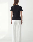 TEE-SHIRT COL V - COLE - NOIR TEE SHIRT NEW KOOKAI Mode Kookai