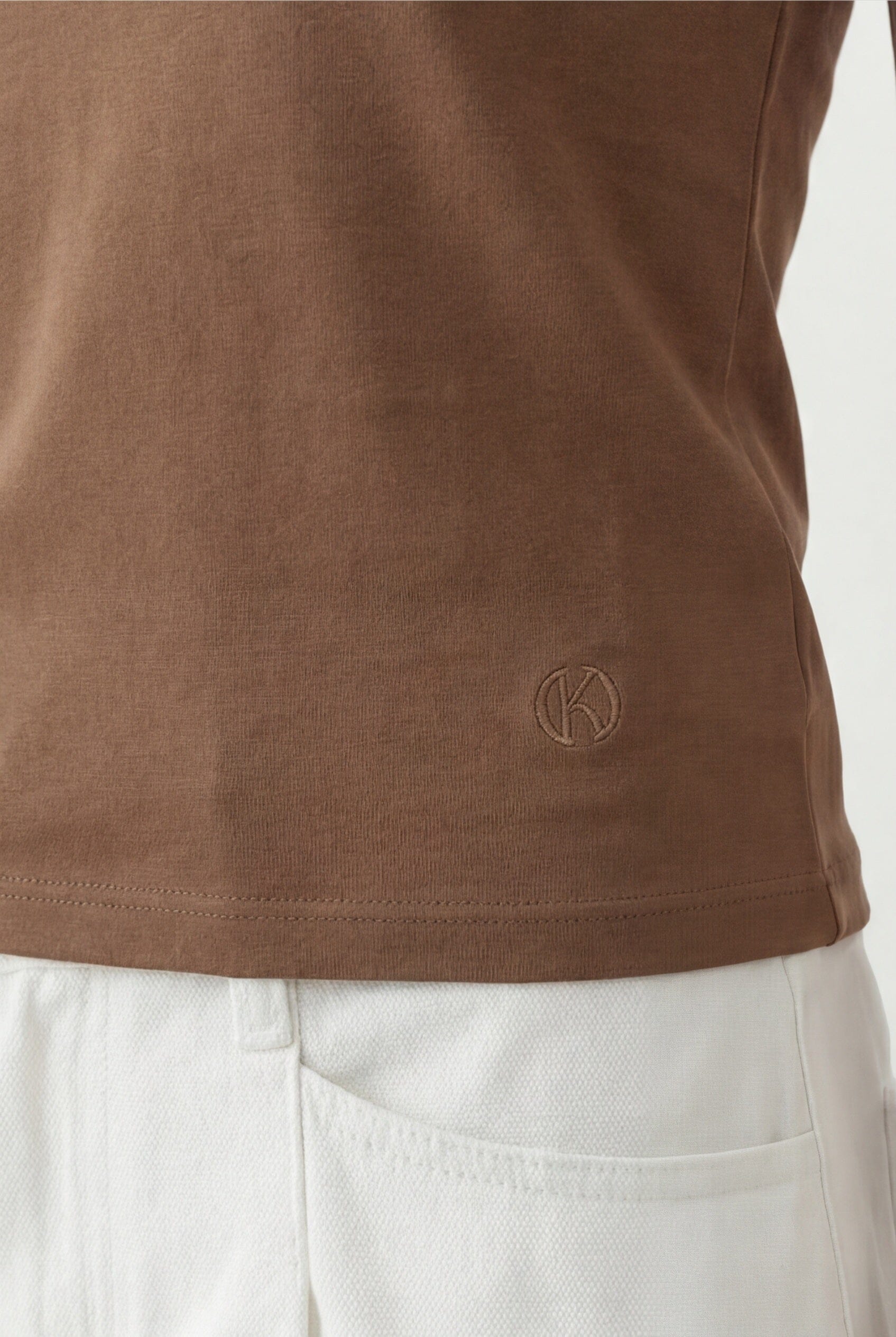 TEE-SHIRT COL V - COLE - NOISETTE TEE SHIRT NEW KOOKAI Mode Kookai