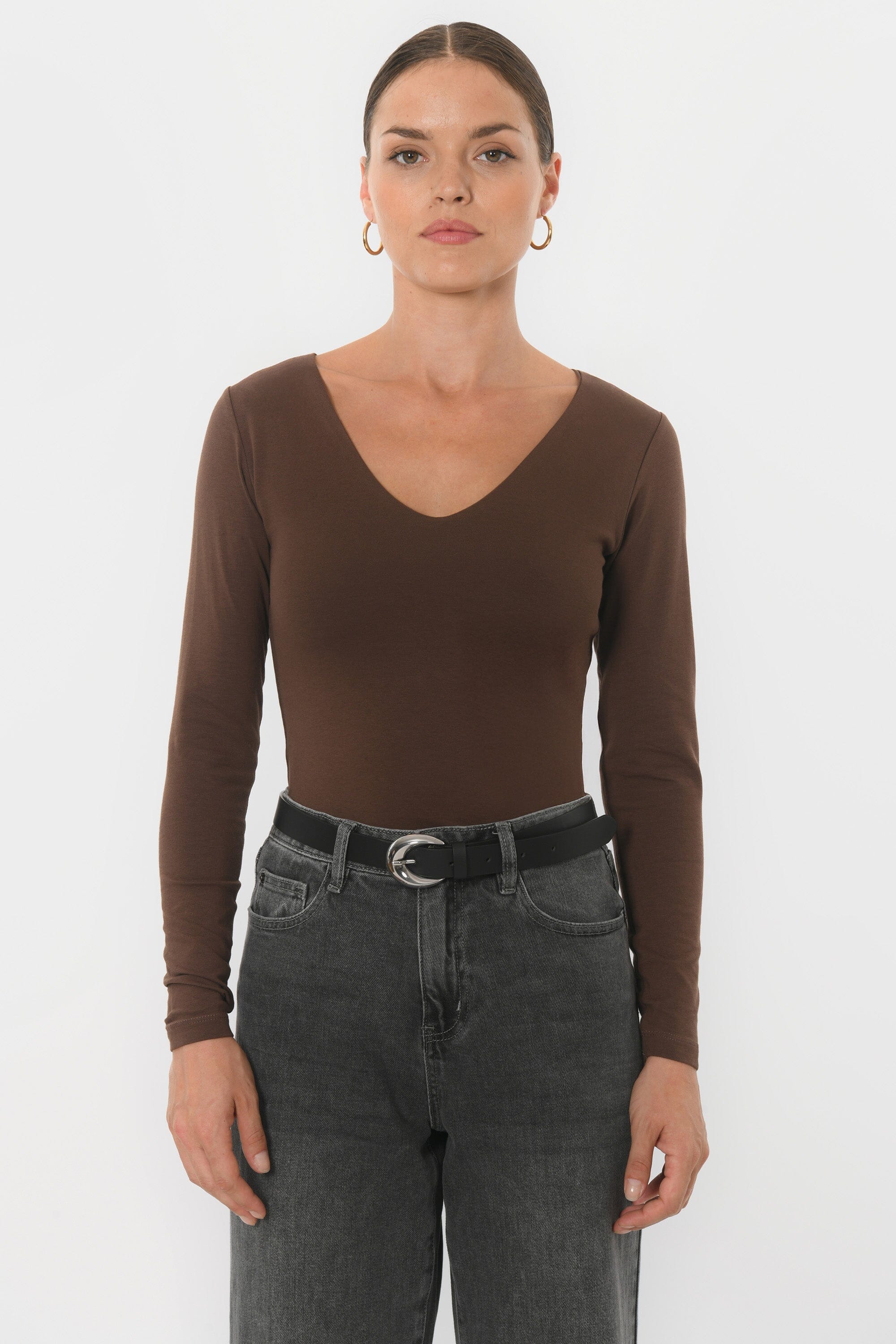 TEE-SHIRT COL V - MATHILDA - CARIBOU TEE SHIRT KOOKAI Mode Kookai